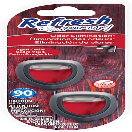 Refresh Your Car Refresh Your Car! Aged Cedar Scent Mini Car Diffuser 0.1 oz Liquid RMD280-6AME